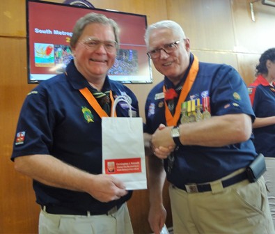 NSW Chief Commissioner for Scouts Neville Tomkins with Christopher J. Holcroft